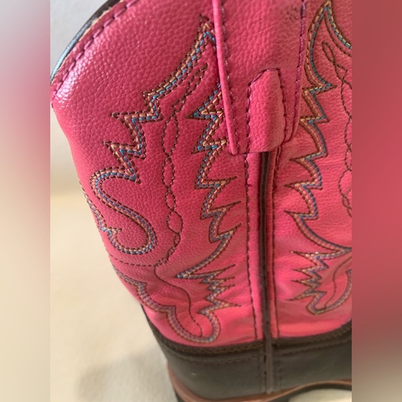 Swift Creek Cowboy Boots Leather Square Toe Toddler Girl Pink Size 9.5 D 1724C - Picture 8 of 13